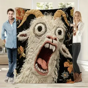 Interesting "Screaming Goat" theme blankets, soft and comfortable bedding decorations, imaginative style sofa sleeping mats, and living room and bedroom blankets for all seasons