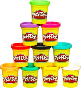 Modeling Compound 10-Pack Case of Assorted Colors, Non-Toxic 2 oz. Cans, Back to School Gifts, Prizes, & Party Favors, Preschool Toys for Kids, Ages 2+ (Amazon Exclusive)