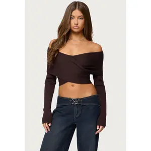 Paulina Off Shoulder Wrap Sweater