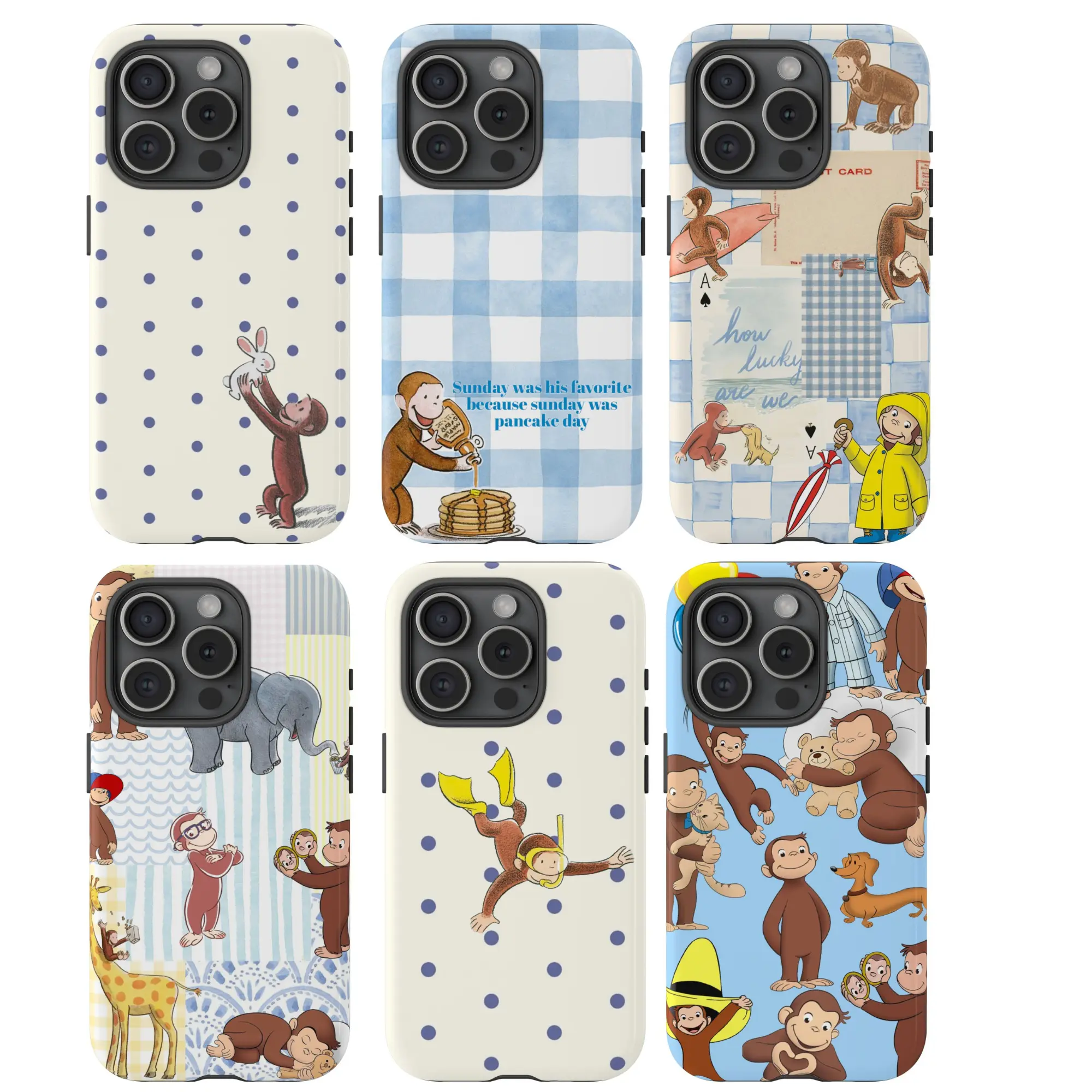 Curious Georgee Phone Case – Cute Cartoon Monkey Protective Cover for ip and samsung, ip17, gift for fans