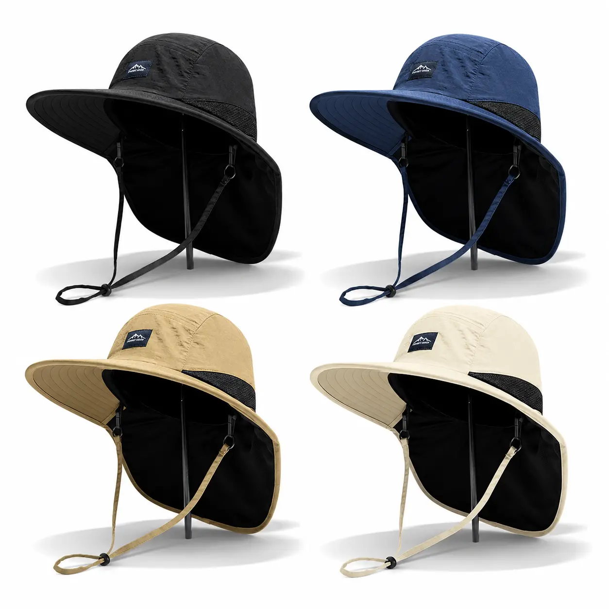 Wide Brim Bucket Hat for Men & Women, Outdoor Casual Sun Hat with Chin Strap, Lightweight Travel Hat, Streetwear Fishing Cap for Summer Adventures