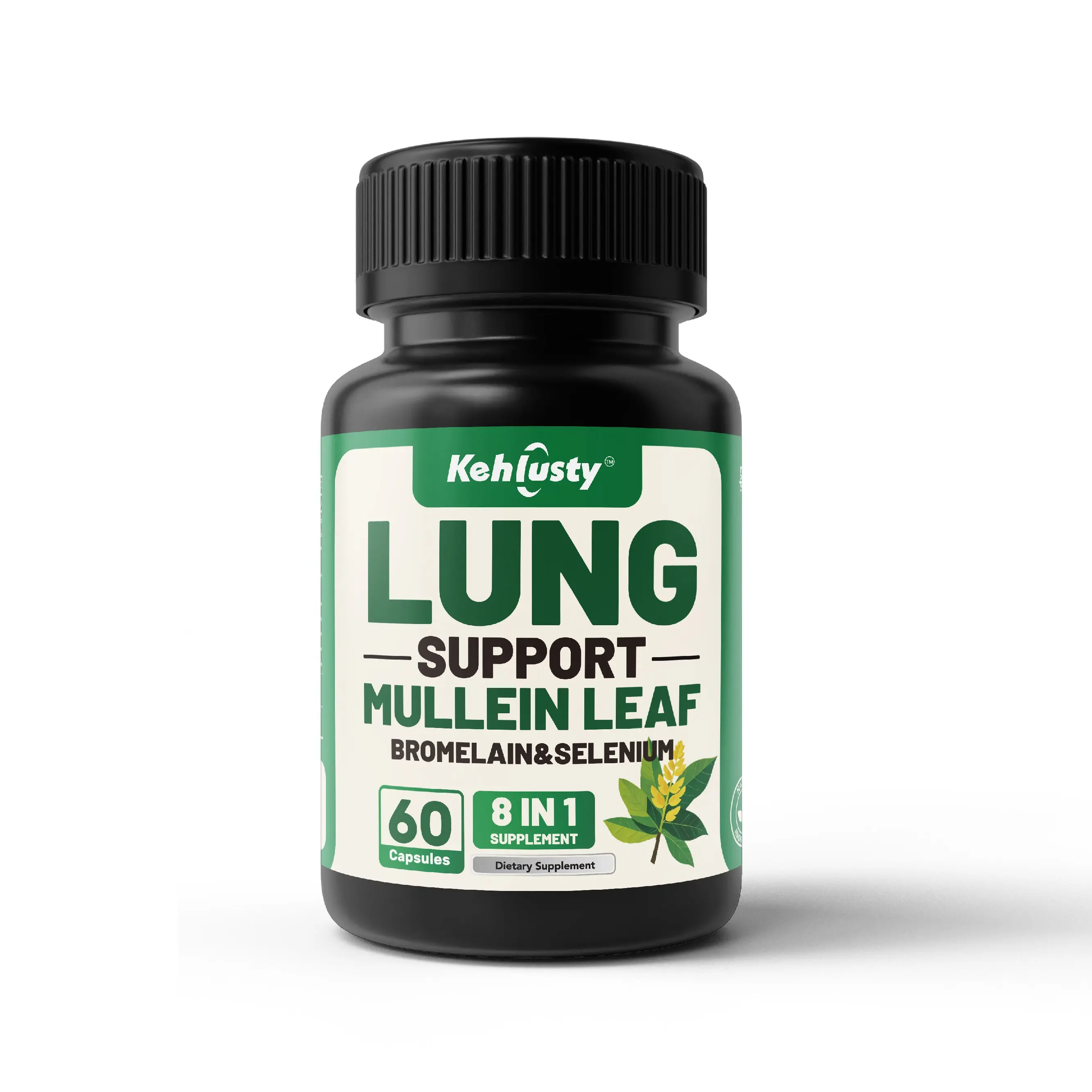 Lactose-Free Mullein Leaf Extract Fitness Capsules with Bromelain, Quercetin, Minerals - Lung, Respiratory & Immune Support for Youth, City Dwellers, 60 Count Natural Healthcare Supplements