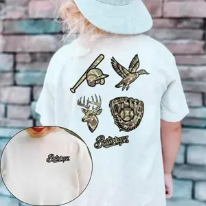 Youth & Adult Batwrapz Outdoorsman Camo T-Shirt, Camo Hunting & Baseball Shirt, Trending Youth Outdoor Clothing, Back to School & Birthday Gift, USA-Made & Printed Apparel	