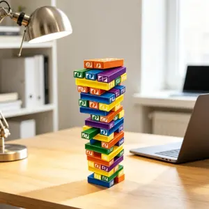 Mattel UNO Stacko Colorful Stacking Tower Blocks Birthday Gift Interactive Family Game Night Toy