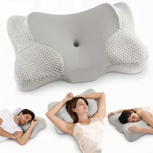 JIAAO Cervical Neck Pillow for Neck Pain Relief - Adjustable Ergonomic Memory Foam Pillow, Cozy Orthopedic Bed Pillow