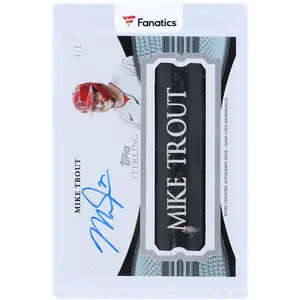 Mike Trout Los Angeles Angels Autographed 2023 Topps Sterling Game Used Nameplate Bat Barrel #ABN-MT #1/1 Card - Fanatics Authentic Certified
