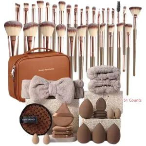 Professional Makeup Brush Full Set, Makeup Tools Set, 7-Piece Cosmetic Tool Kit, Includes Foundation Sponge & Blending Puff, Ideal Gift for Women, Daily Use Essentials