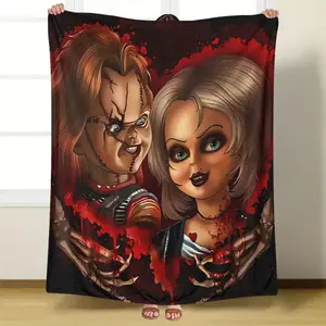 Cozy Vintage Horror Print Blanket • Chucky & Beadle Freddy Krueger Horror Movie Throw Blanket • Soft Flannel All-Season Bedspread • Nightmare on Elm Collectible Gift for Fans • Freddy Krueger Bedding Decor • Horror Movie Memorabilia • Halloween Decoration