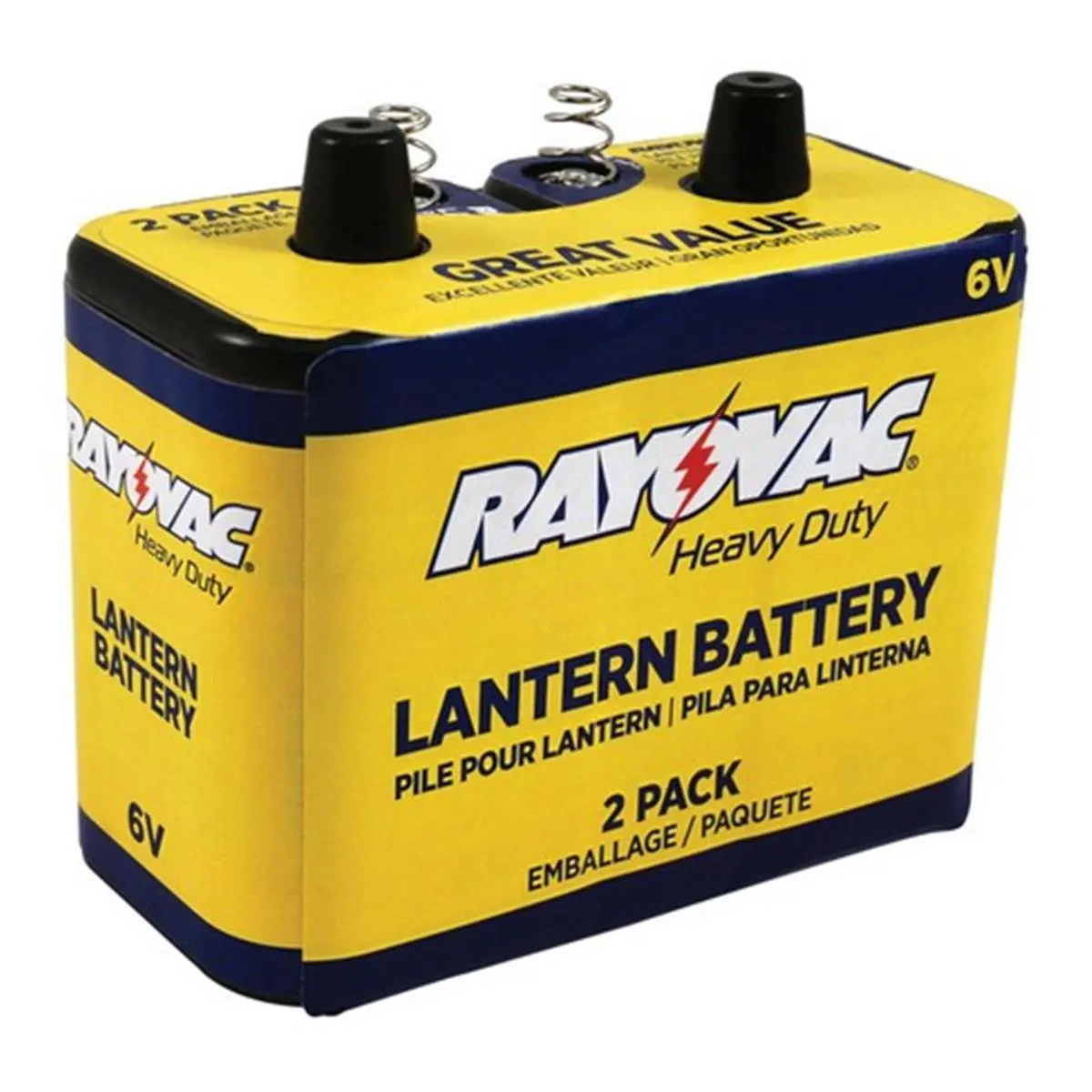 212 MAIN Alkaline 6V Voltage Rayovac 944-2R Heavy Duty Lantern Battery with Rectangle Top