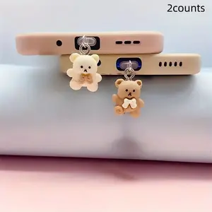 2-Pack Apple Phone Charging Port Dust Plugs, Earphone Jack Dust Covers, Phone Charm, Compatible with iPhone, Essential Mobile Accessories