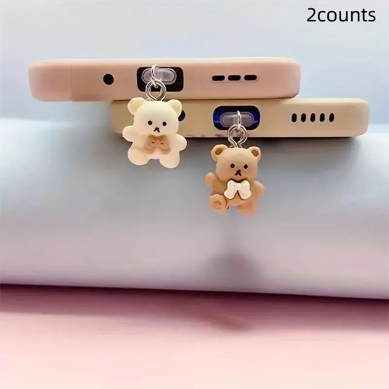 2-Pack Apple Phone Charging Port Dust Plugs, Earphone Jack Dust Covers, Phone Charm, Compatible with iPhone, Essential Mobile Accessories