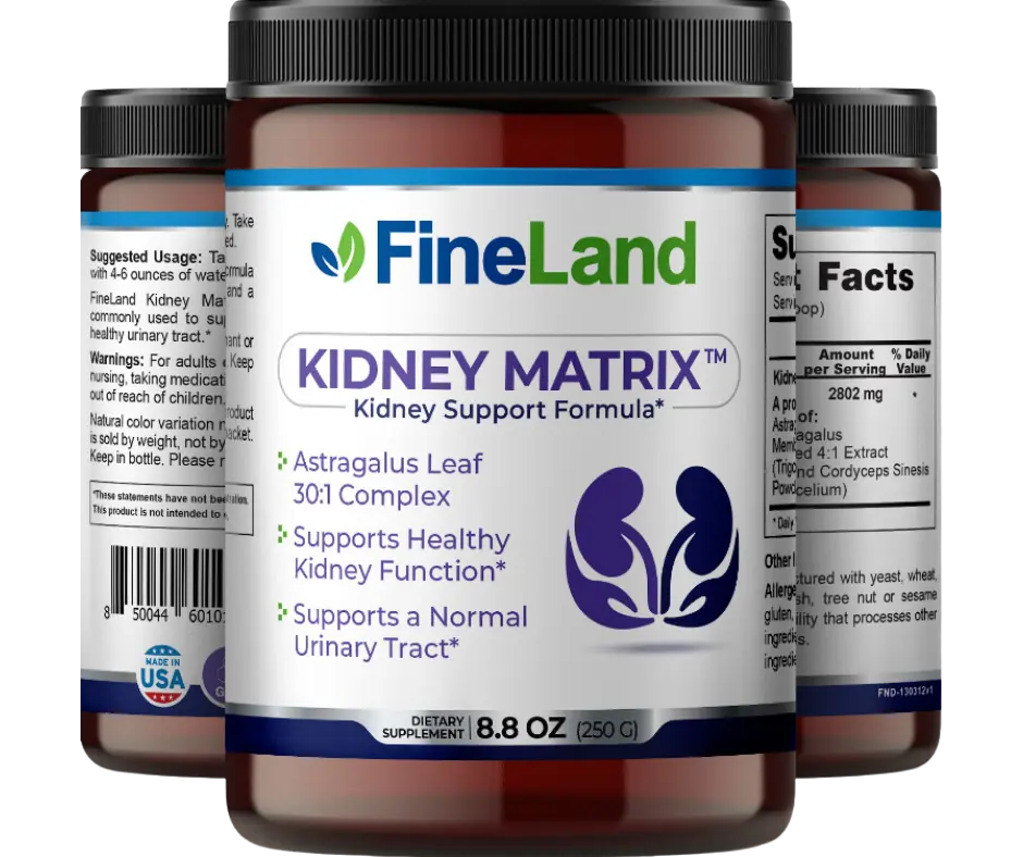 FineLand KIDNEY MATRIX Kidney Support Formula, Supports Kidney Cleansing Function, Supports a Normal Urinary Tract Healthcare Supplement