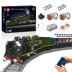 Mould King 12025 Orient Express Steam Locomotive Train Building Block LED Lighting Kit Remote Control Toy