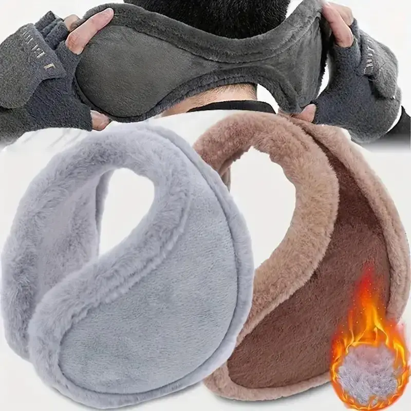 Men's Thermal Soft Fleece-Lined Earmuffs - Winter Outdoor Riding, Skiing Protection Ear Snood