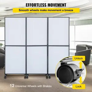 VEVOR Acoustic Room Divider 72x 66 Office Partition Panel 3 Pack Office Divider Wall Cool Gray Office Dividers Partition Wall Polyester 45 Steel Cubicle Wall Reduce Noise and Visual Distraction