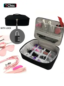 Lockable Adult Toy Storage Bag, Hidden Toy Box with Lock, Reusable Casual Organizer Container, Unisex Random Print Design, Multifunctional Storage Solution