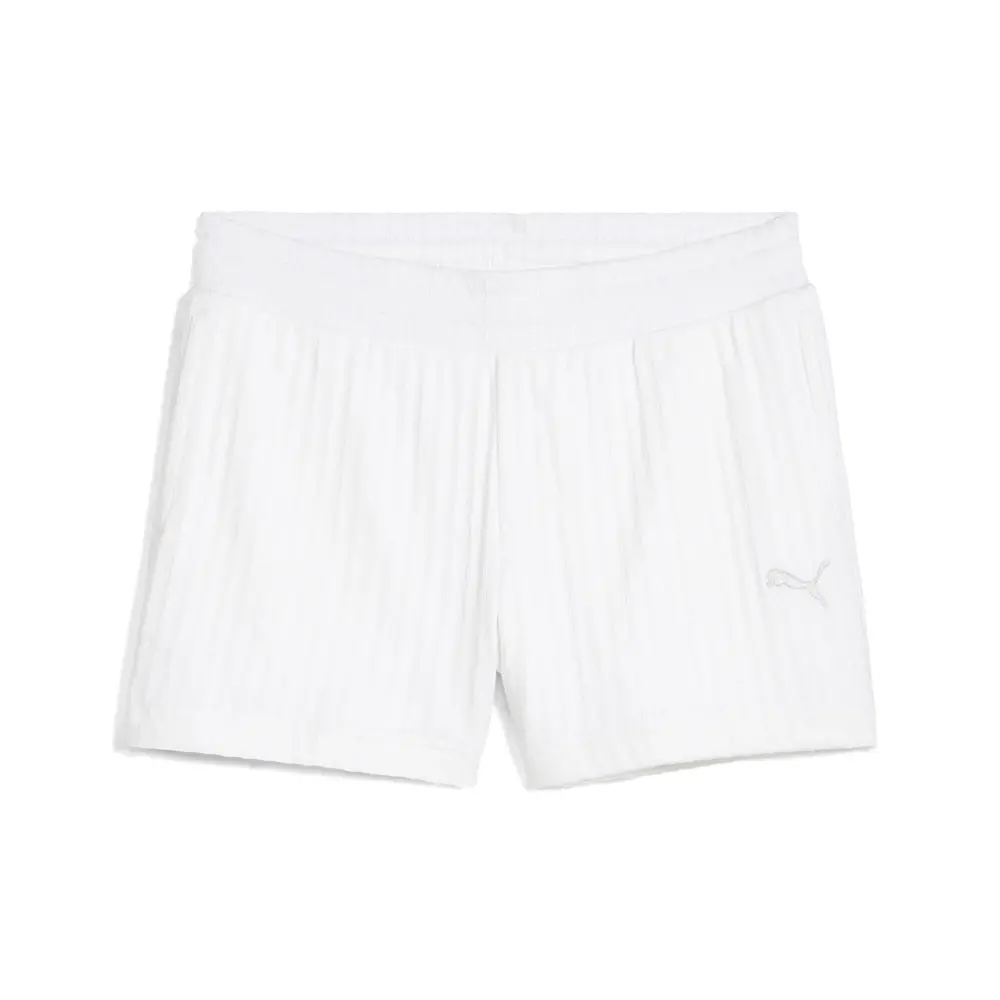 PUMA Womens Wardrobe Essentials Pointelle 4 Inch Shorts Casual Bottoms Casual - White