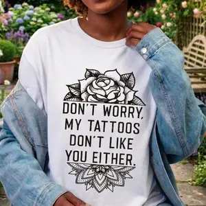 Menswear Short-Sleeve Top, "Don't Worry My Tattoos" Printed Unisex Gildan Softstyle T-Shirt Made in the USA