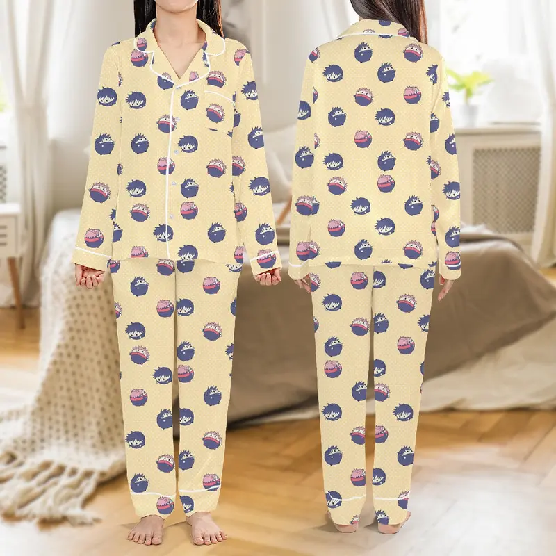 Jujutsu Cartoon Anime Kaiseenn Megumi Sukuna Pajamas Set, Anime Yuji Itadori, Megumi, Nobara Long Short Sleeve Pajama, Jjk Cute GojoSensei Chibi Youth & Adult Christmas Holiday Sleepwear, Family Xmas Pjs 45985 59