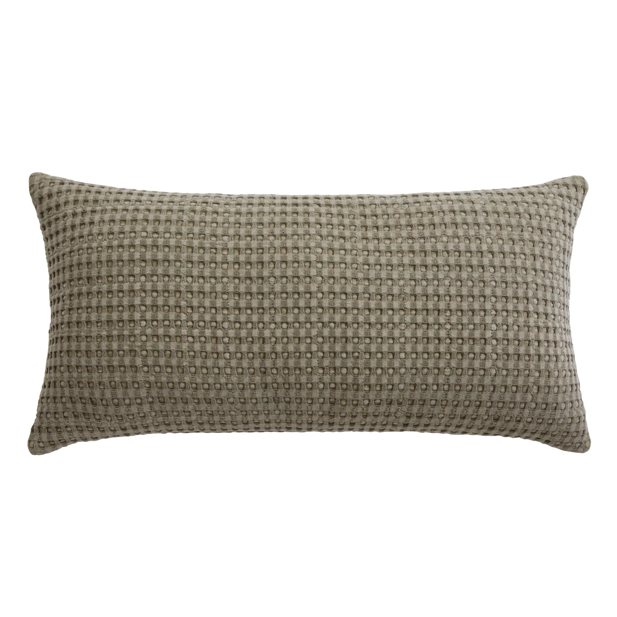 Levtex Home 12x24in Mills Waffle Textured Weave Polyester Fill Taupe Accent Pillow - Pre-Filled Bedding Pillow for Bedroom Decor, Pillows