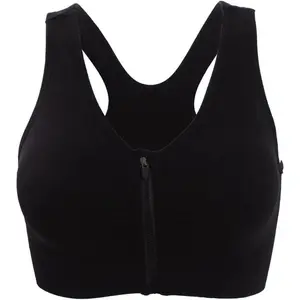 Women's Zip Front Sports Bra Wireless Post-Surgery Yoga Bras