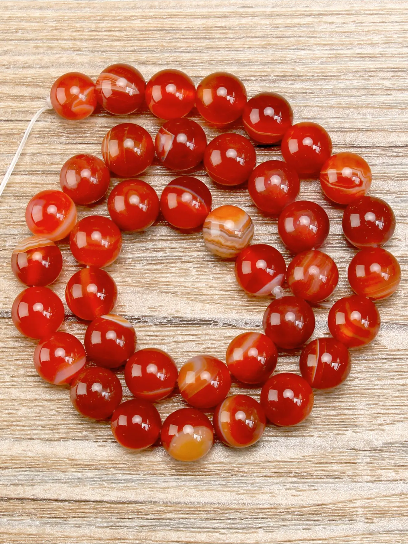 Natural Sardonyx Carnelian Loose Beads, Lustrous Round Beads, 4mm-10mm, for Jewelry Making Supplies, Beads For Crafts, Craft Beads, DIY Necklaces, Bracelets and Earrings