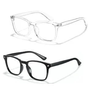 3 Pack Computer Glasses for Women & Men Lightweight Eyewear for Study Gaming TV Daily Use High Quality Clear Frame Glasses
