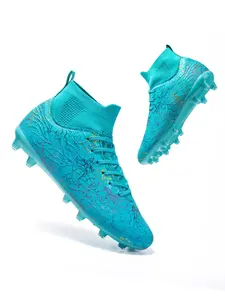 Men's High Top Lace Up Football Shoes, Football Field Boots, Comfortable Breathable Football Cleats, Professional Soccer Shoes for Outdoor Training & Competition
