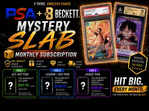 PSA & Beckett 10 Slab Club - Tier 2 (One Piece Monthly Subscription)