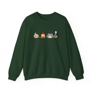 Studio Ghibli Embroidered Tshirt/Sweatshirt/Hoodie, Howl's Moving Castle Shirt, Studio Ghibli Shirt, Anime Gift Casual Classic