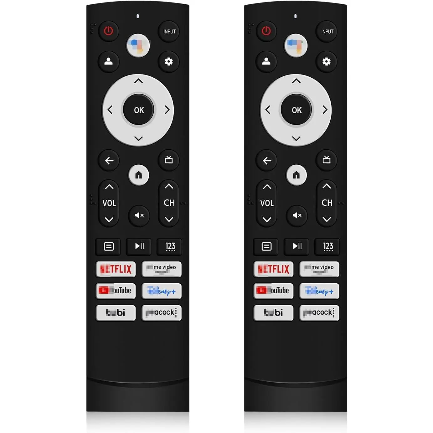 SGELECTRONIX 2Pcs Infrared Replacement Remote Control Accessories for Hisense Google TV (Models 43A6H,50A6H,55A6H,65A6H,75A6H,50U6H,55U6H,65U6H,75U6H,65U8H,75U8H) - No Voice Function, Black, Plug and Play, Easy to Use