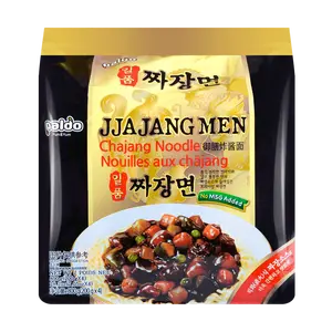 PALDO Korean Jjajangmen Noodles with Black Bean Sauce Instant 4 Packs 7.05oz Delicious Korean-Style Dish Cooks in Minutes Food Pansit Ramen Instant Noodles