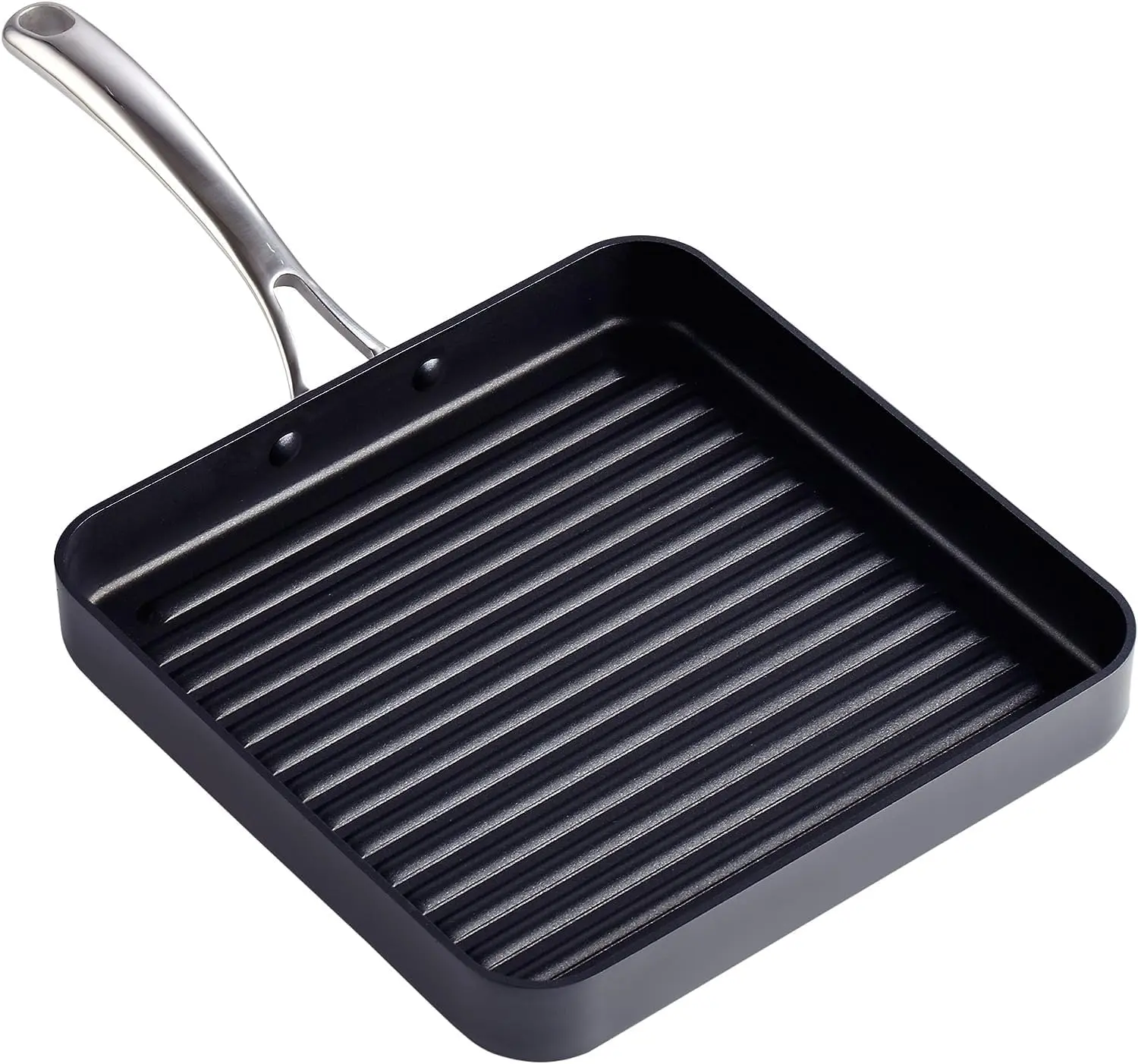 Cooks Standard Classic 11 x 11-Inch Nonstick Square Griddle Pan, Hard Anodized Cookware Grill Pan, Groove Design,Heat-resistant Handle, Not Induction, Black