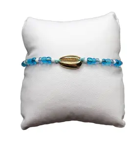 Sea shell pull string bracelet