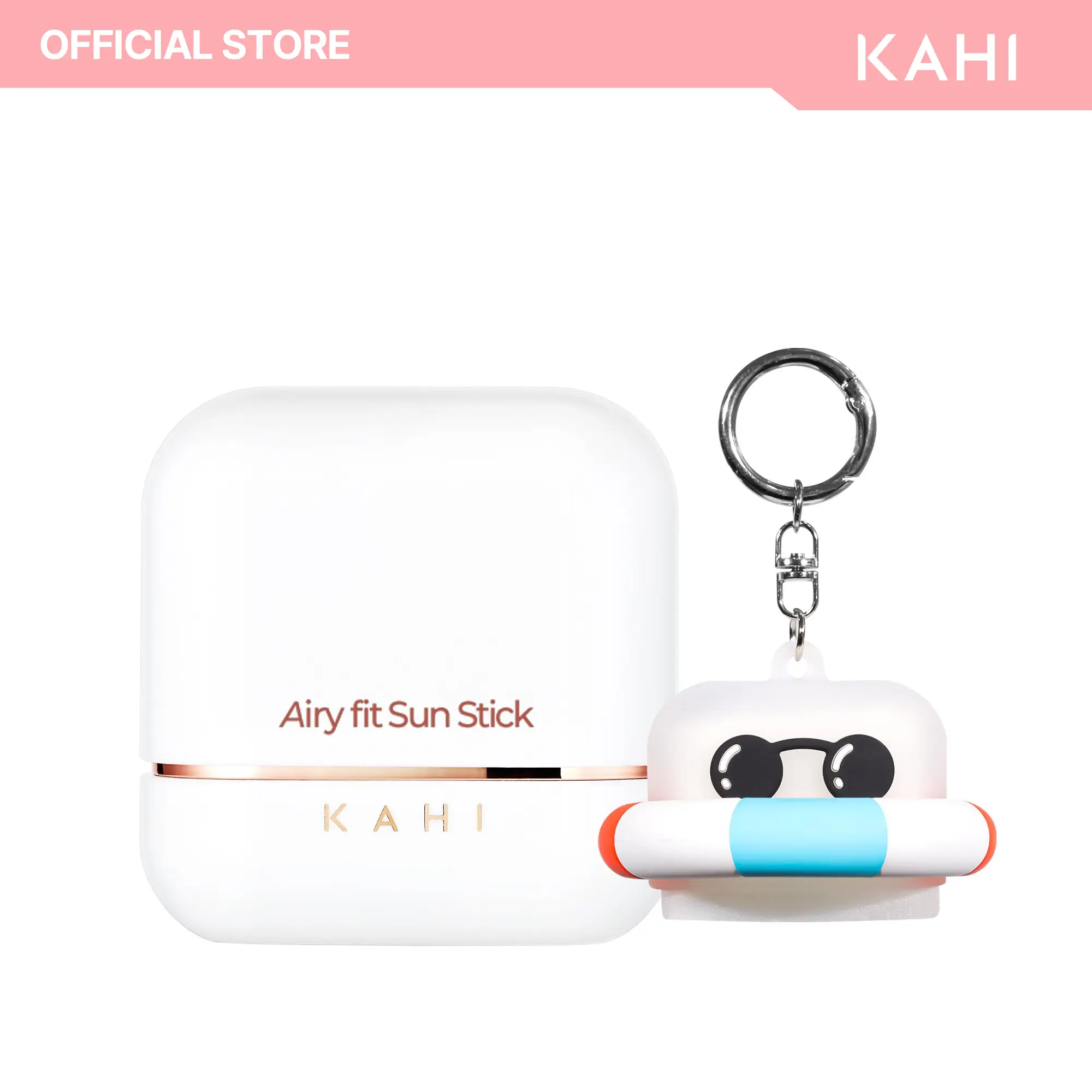 KAHI Sun Stick + Keychain (Tube) - Official Product Triple Functional Broad Spectrum Face Sunscreen Stick - Waterproof, Sweatproof & Sandproof - Ultra-Lightweight & Non-Greasy Sun Shield - Korean Skin Care 0.49 oz