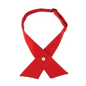 Adjustable Pre-tied Bow Tie Solid Color Bowties for Women Criss Cross