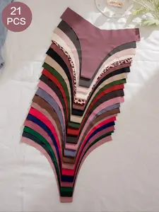 Women's Plain & Leopard Print High Cut Knicker, Soft Comfy Breathable Back To School Panty, Fall Clothes, Panties for Women, Summer Clothes, Womenswear & Underwear, Fall Wear, Fallfreshness, Clothing