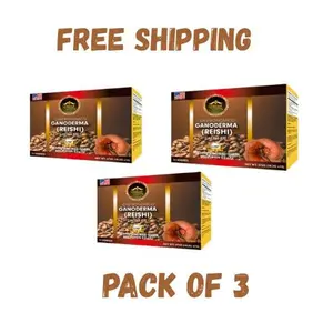 Eternal Cafe Ganoderma Coffee 4 in 1 Reishi Beverage Pack of 3 Smooth Balanced Taste with Nutty Hint Energizing Coffee Experience - Flavor