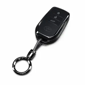 Toyota Key Fob Cover Case with Keychain, Soft TPU 360° Protection Compatible with Tacoma Venza Corolla Cross Grand Highlander Prius Land Cruiser Sienna Sequoia Tundra Crown RAV4 Prime 2025 Camry