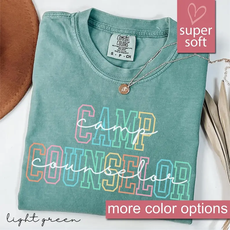 Comfort Colors® Camp Counselor Shirt For Summer Camp, Gift For Camp Counselors, Summer Camping Shirts, Matching Camp Counselor Shirts Family