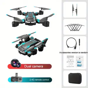 S6PRODual Camera Drone with Intelligent Obstacle Avoidance, Foldable FPV RC Quadcopter for Beginners & Adults, Optical Flow Hover Positioning, Carrying Case Included, Blue & Black Design