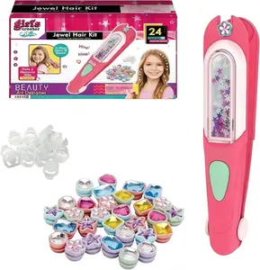 Hair Gem Stamper Kit for Girls Bling Hair Jewels with Reusable Shining Diamonds Hair Styling Tool Christmas Birthday Gift for 5-12 Year Old Girls
