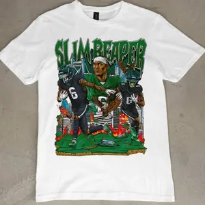 DeVonta Smith 'Slim Reaper' Graphic Tee, Menswear Crew Neck Football Streetwear T-Shirt, Unisex Casual Regular Fit Cotton Tops, Good Vintage Hip-Hop Bold Retro Apparel, Men Round Neck Y2K Sports Tees
