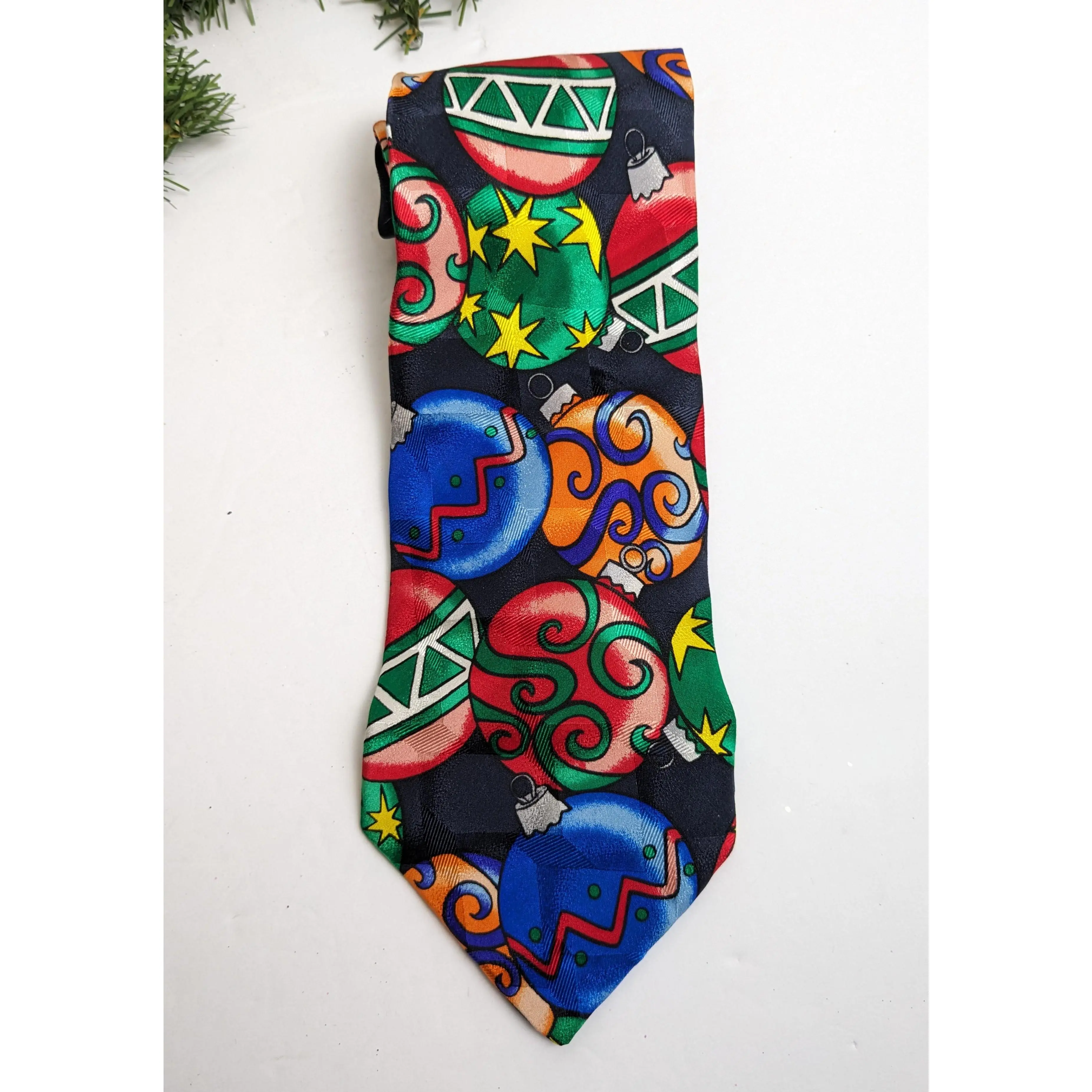 Men's Silk Christmas Ornament Necktie