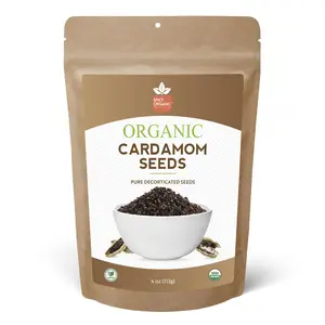 SPICY ORGANIC Decorticated Cardamom Seeds - (4 oz Pack) Flavorful Spice for Culinary Delights, Aromatic Beverages, and Baked Goods