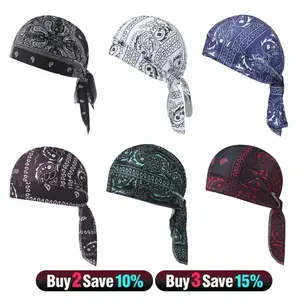 6pcs Paisley Cooling Headscarf Cap Set, Vintage Bandana , Motorcycle Pirate Head Wrap Helmet Liner, Stretch Fit Hand Washable Multi-Use Outdoor Headwear for Sports & Outdoor Activities summervibes