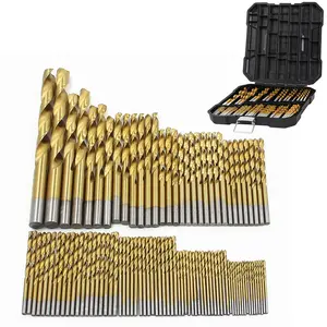 99PCS/Set Titanium Twist Spiral Drill Bit Set, 135° Tip High Speed Steel Bit Kit, 1.5-10mm Woodworking Drill Bit Set with Storage Box, Suitable for Wood Plastic Fiberglass, Drill Bits Set