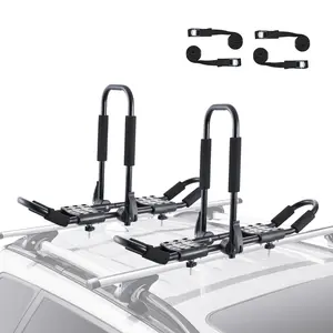VEVOR Kayak Roof Rack 1 Pair J-Bar, TikTokShopBlackFriday, Soft Roof Rack, Top Mount Tie Down, Carrier for kayak, Surf Board, Canoe, SUP, Ski Board, Mount on Car, SUV, Truck, 2 Kayaks