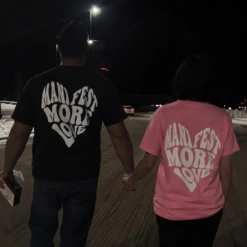 Matching Couples Outfits Manifest More Love, Valentine Matching Apparel, Couple Gift, Unisex Couple Outfit, Gift for Her, Gift for Him(only 1 shirt )