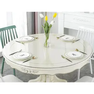 Deep Dream 2.0mm Thick 36 Inches Clear Round Table Cover, Tablecloth Protector for Dining Room & Office
